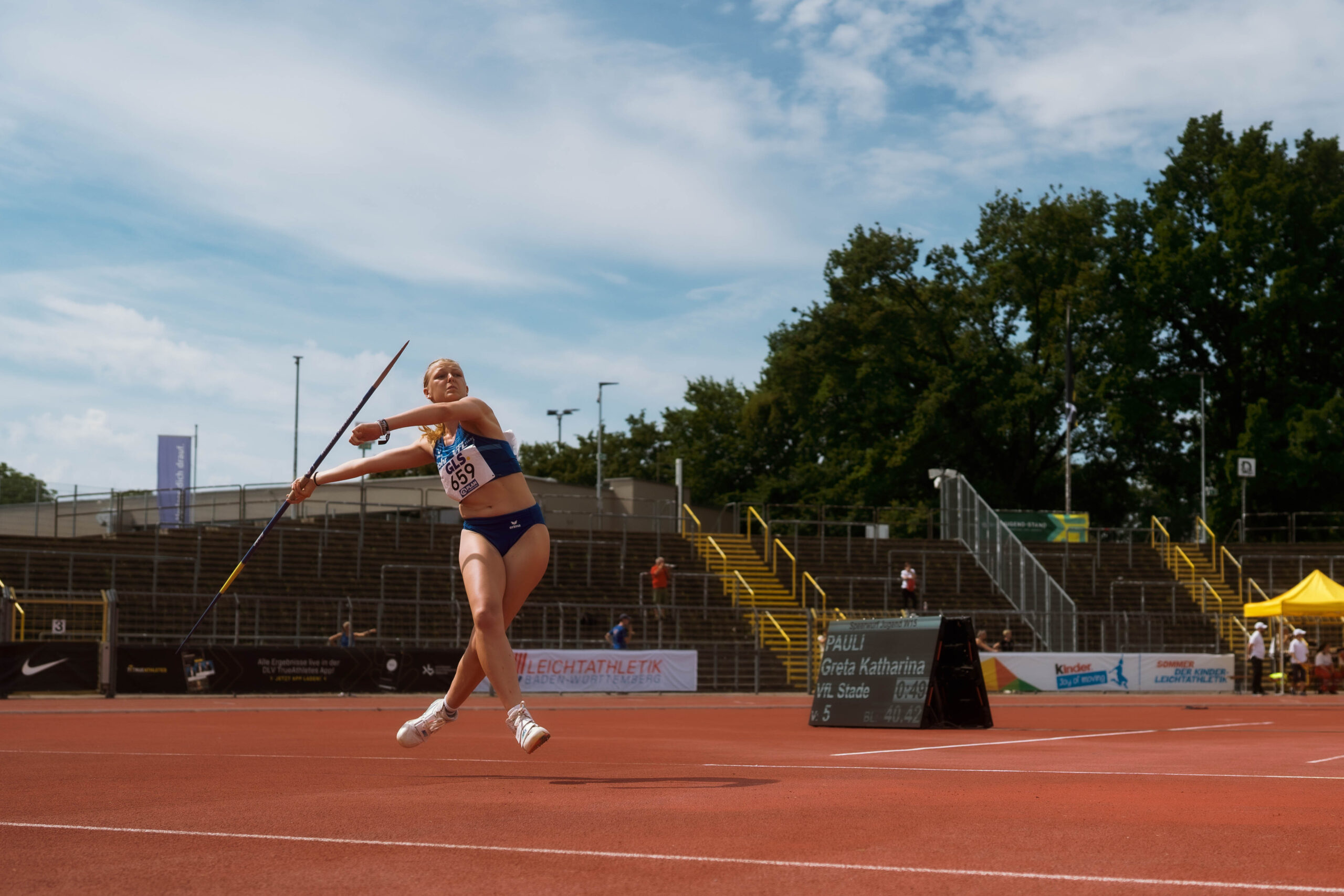 Greta Pauli, VfL Stade, bei den Deutschen Meisterschaften 2025 im Speerwurf W15